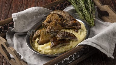 Piccione al forno con castagne