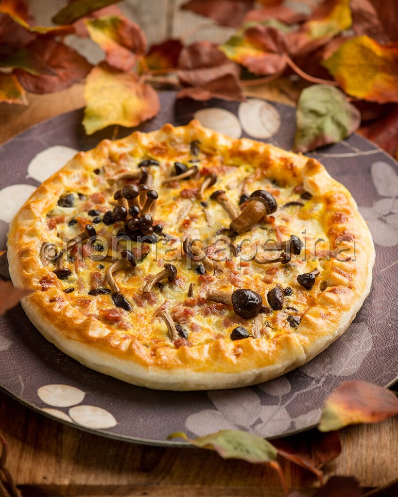 Quiche con funghi chiodini