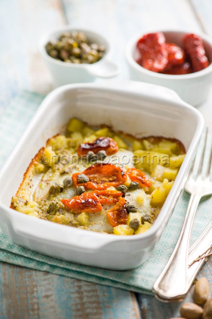 Filetto di rombo con pistacchi