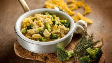 Mafalde con camembert e broccoletti