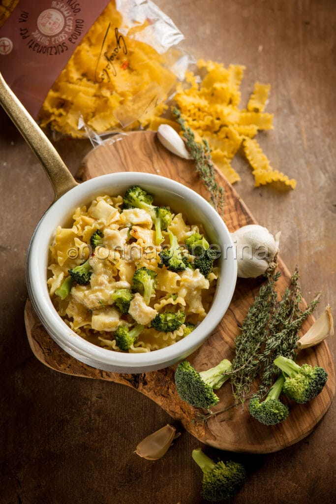 Mafalde con camembert e broccoletti