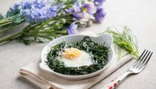 Nidi di agretti con le uova, un contorno proteico
