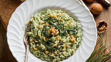Risotto con agretti e gorgonzola