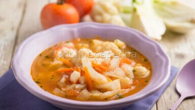 Minestrone con finocchi e cavolfiore