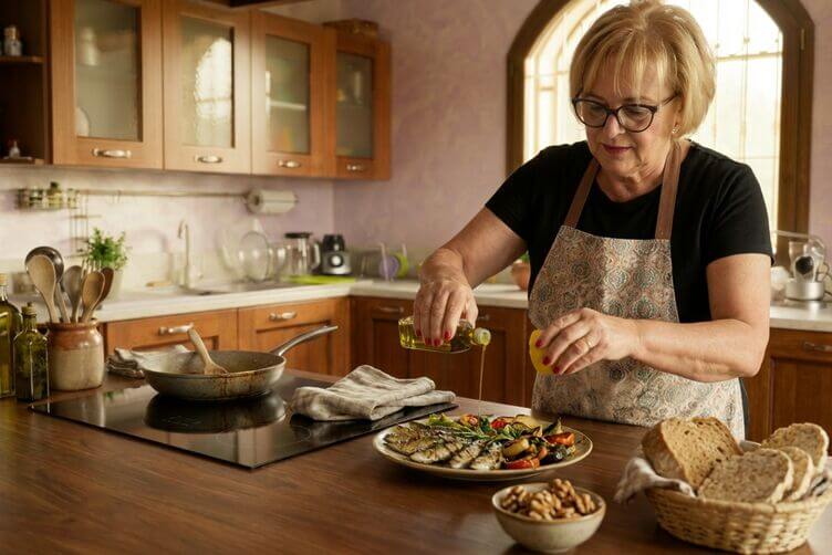 Omega3 nell’alimentazione pesce azzurro con verdure e olio extravergine