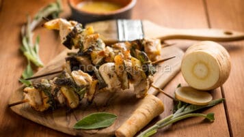 Spiedini di tacchino e pastinaca