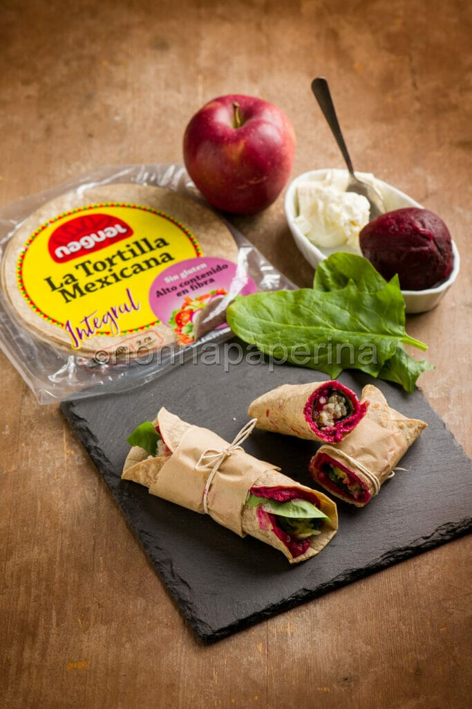 Wraps con barbabietole e formaggio
