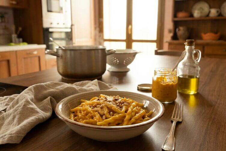 pasta con pesto di zucca