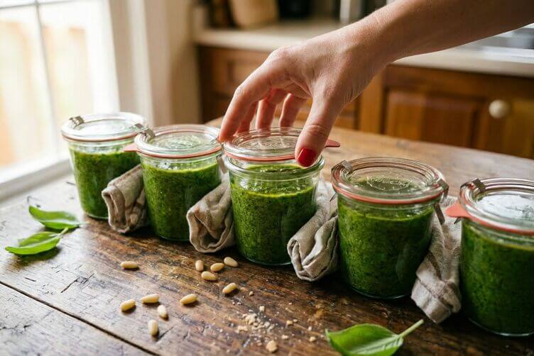 conservazione sottovuoto del pesto fatto in casa