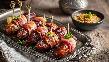 datteri avvolti in pancetta croccante