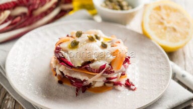 Millefoglie di trota e radicchio