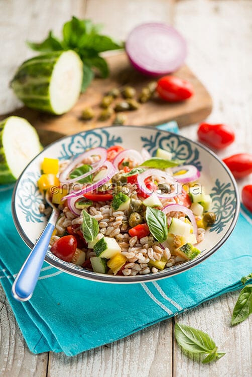 Insalata fredda di orzo e cetrioli