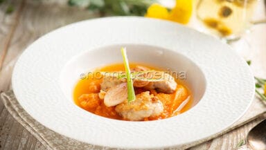 Brodo di tè al crisantemo con animelle