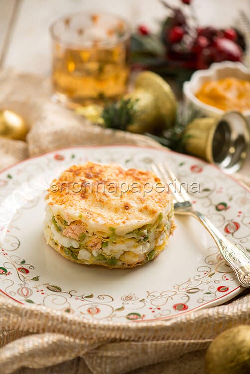Lasagne con salmone e verdure