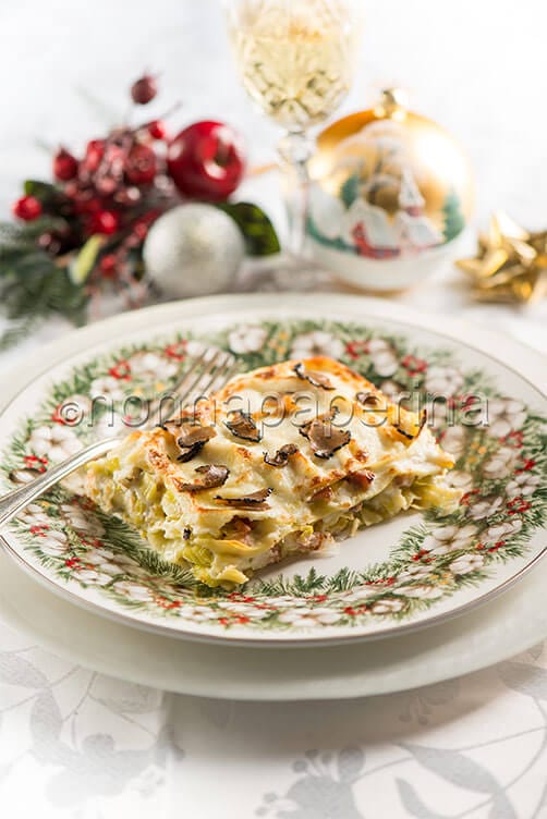 Lasagnette con porri e tartufo