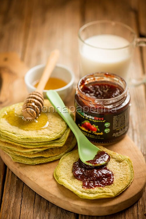 Pancakes al te matcha blu 