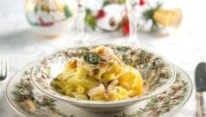 Pappardelle con lardo e castagne, un primo rustico