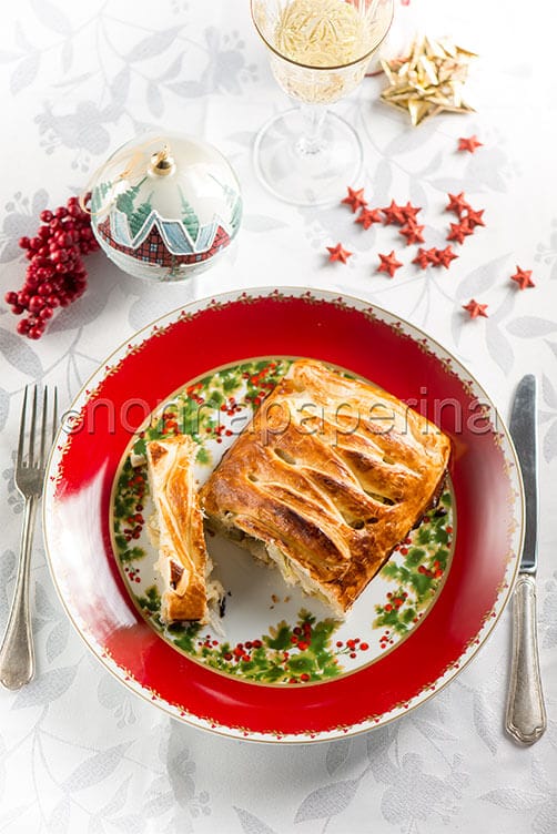 Strudel di baccalà e carciofi