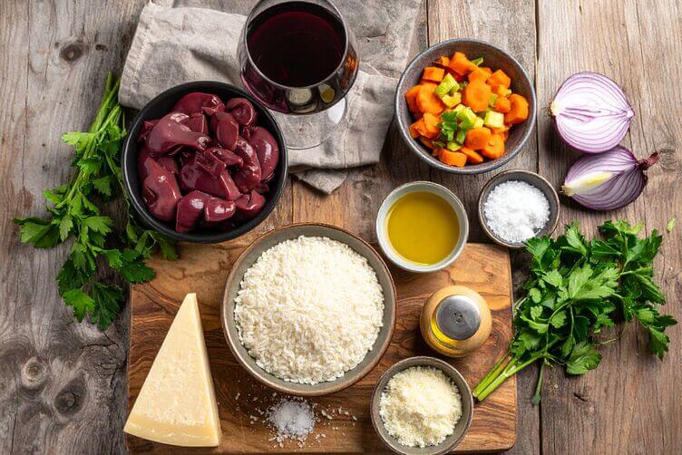 ingredienti risotto fegatini pollo