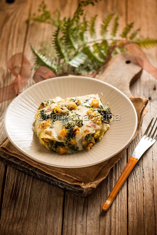 Cannelloni con spinaci e zucca