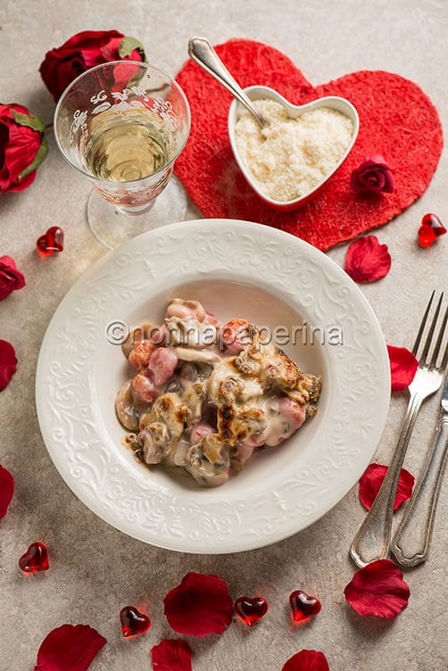 Gnocchi al forno con funghi