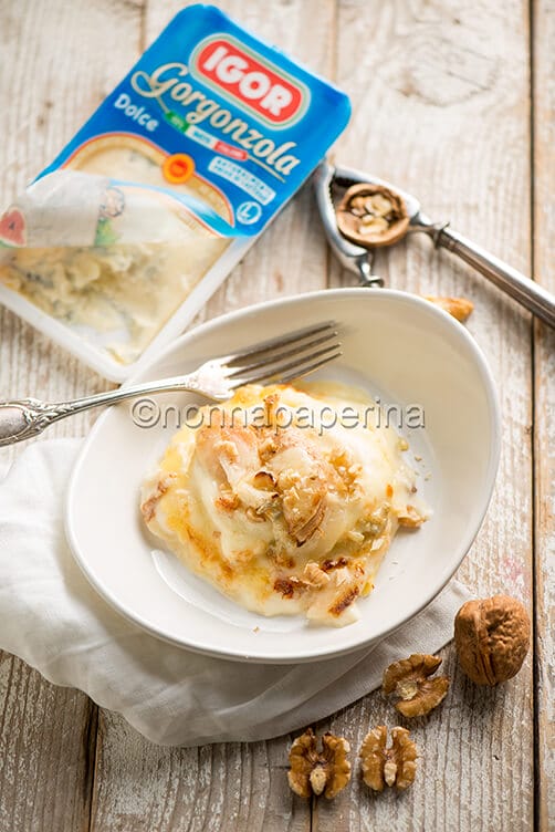 Lasagnette con gorgonzola e pere