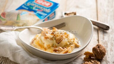 Lasagnette con gorgonzola e pere