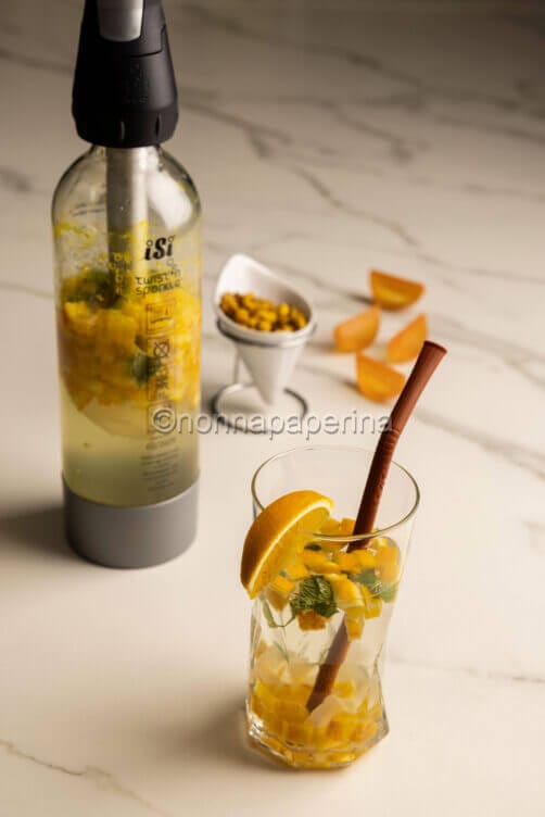 Acqua aromatizzata con zenzero e arancia