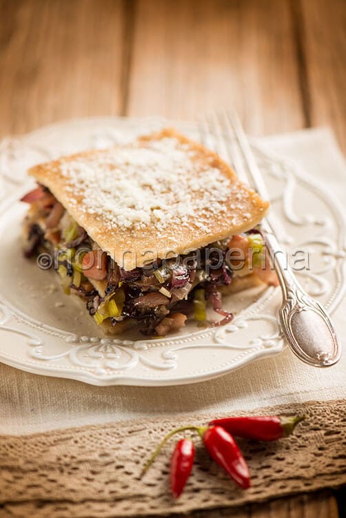 Testaroli con radicchio e rigatino Testaroli con radicchio e rigatino