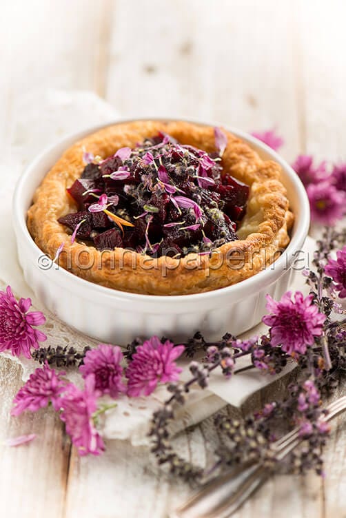 Tortine con barbabietole e zallotti