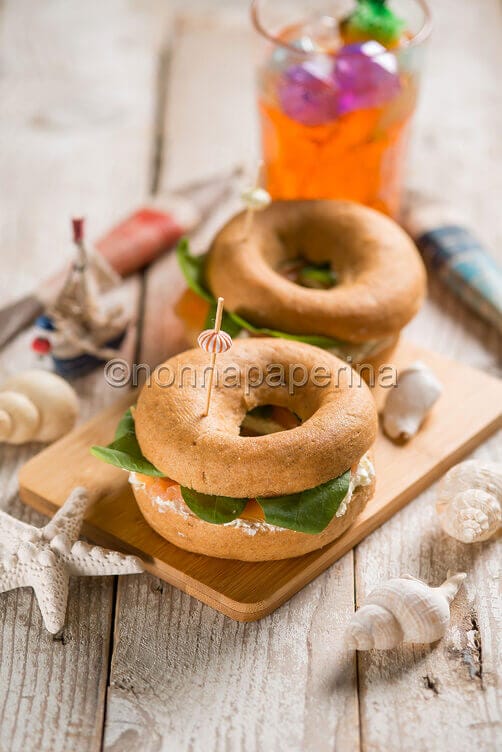 Bagels con salmone affumicato