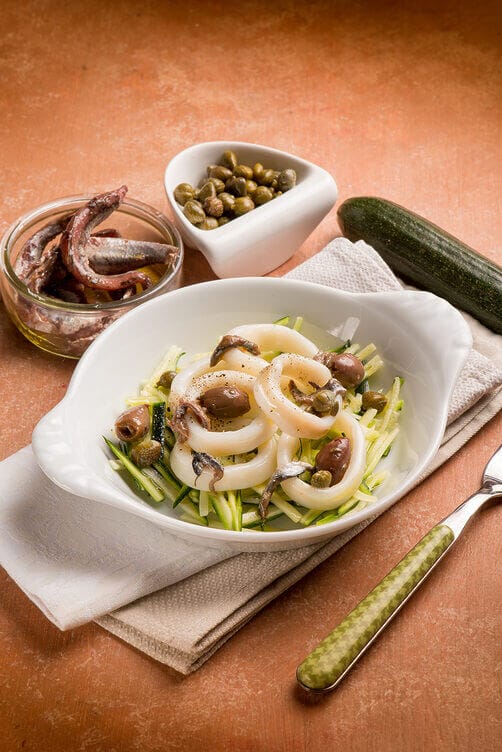 Insalata di calamari zucchine e olive