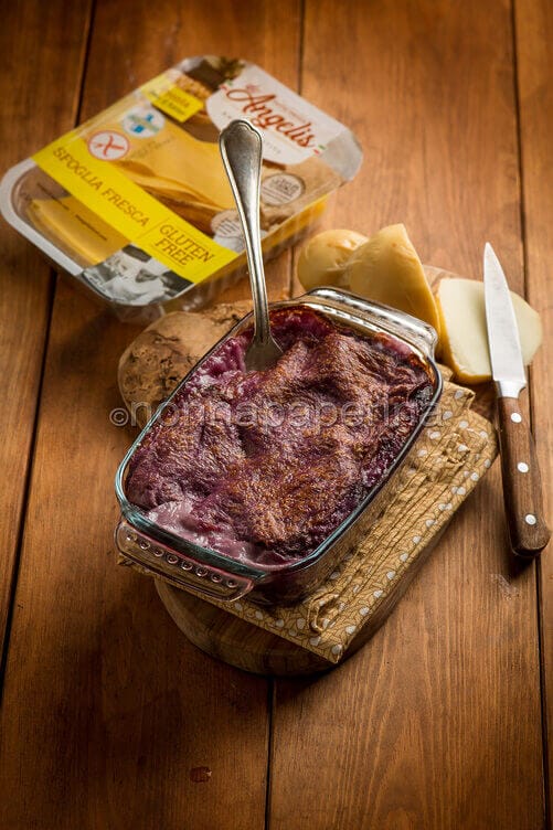 Lasagne con carote e cavolo rosso