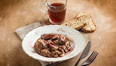 Orzo perlato con renna e funghi