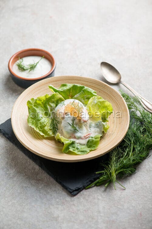 Skagenrora con lattuga e aneto Skagenrora con lattuga e aneto