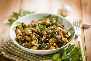 Sautéed courgettes, a classic Mediterranean side dish Sautéed courgettes, a classic Mediterranean side dish