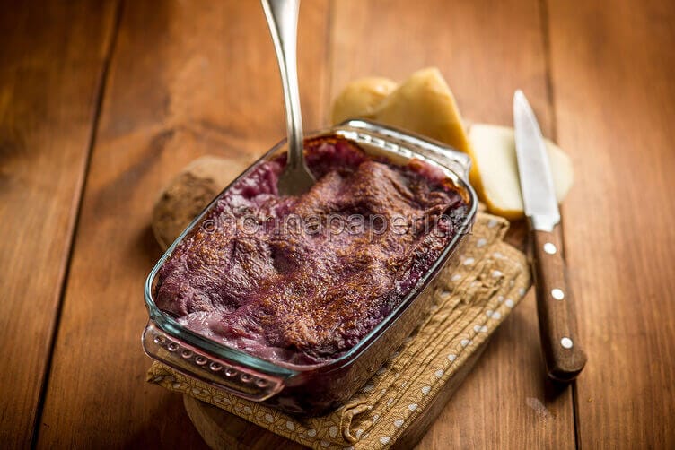 Lasagne con carote e cavolo rosso