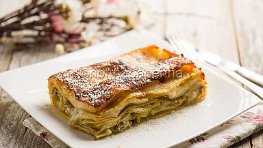Lasagne ai porri e carciofi