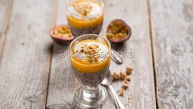 Pudding di riso nero e mango