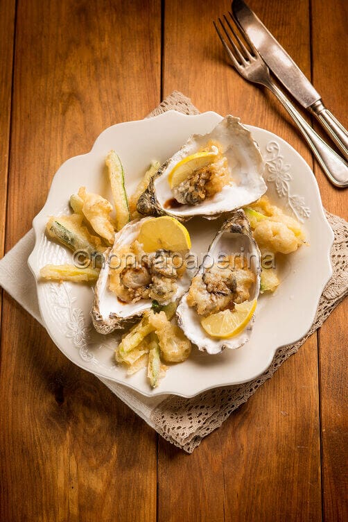Ostriche in tempura