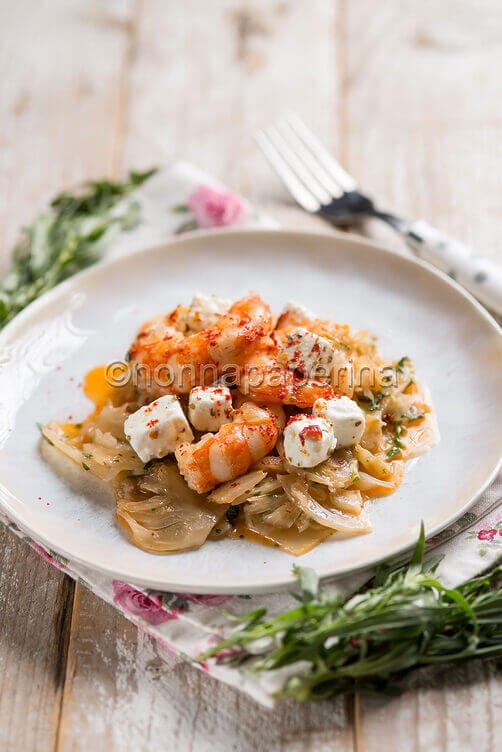Gamberoni al Pernod con dragoncello
