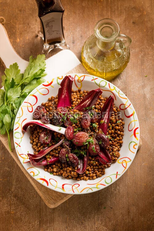Insalata di lenticchie con radicchio