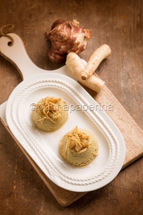 Sformatini di topinambur e funghi