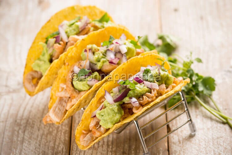 Tacos con straccetti di tacchino Tacos con straccetti di tacchino