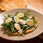 Chickpea omelette with quail eggs, a unique omelette