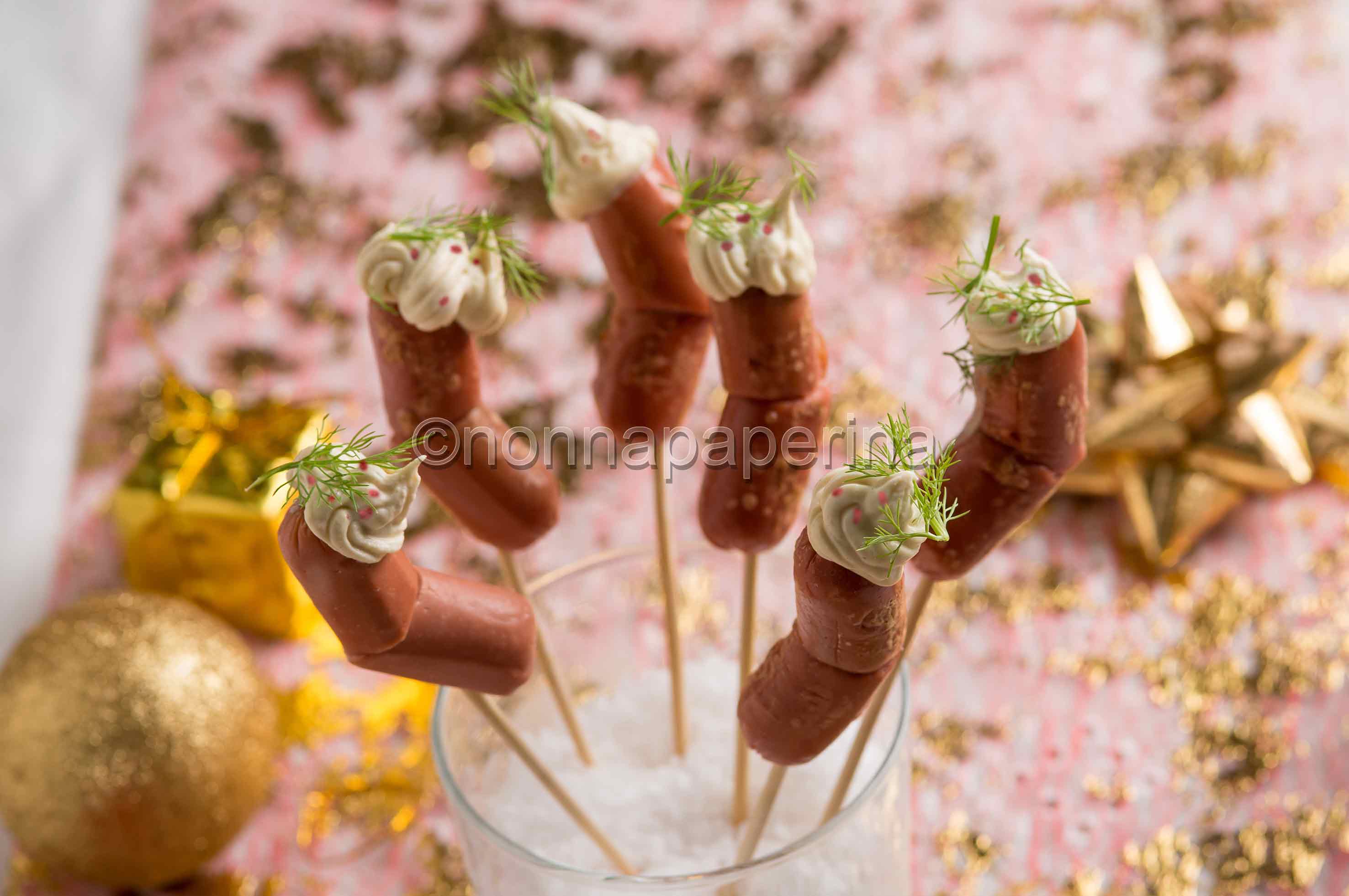 Scarponcini di Babbo Natale con salsicce e mascarpone