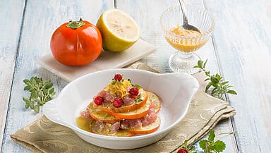 Tartare al tonno con melanzane rosse