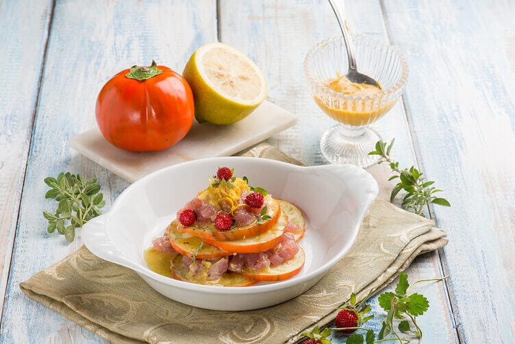 Tartare al tonno con melanzane rosse