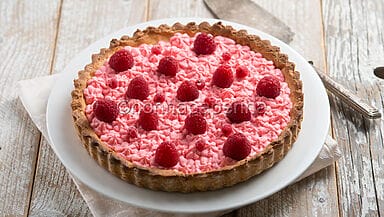Crostata al cioccolato ruby e lamponi