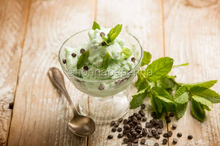 Gelato menta e cioccolato